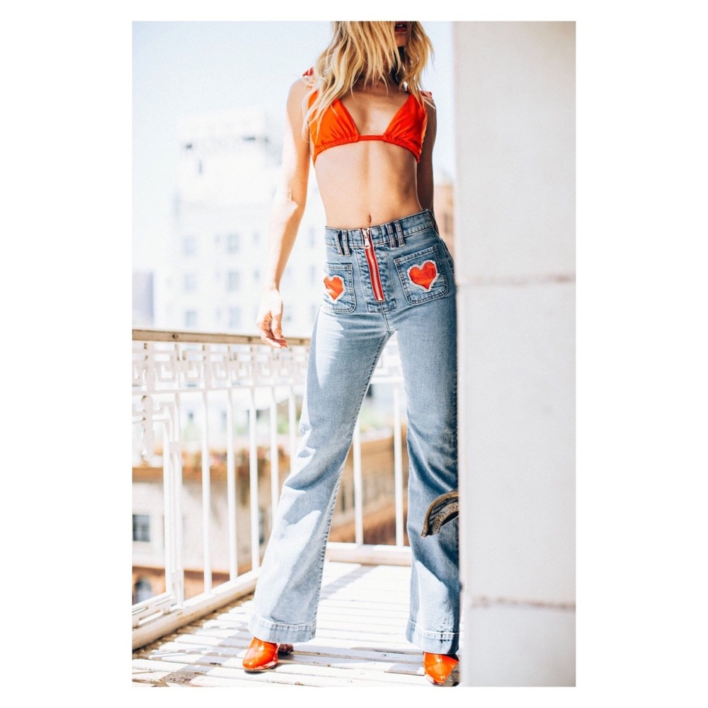 REVICE High Waisted Mon Amour Flares - Sugar Wash